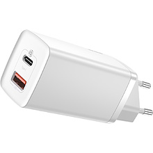 Сетевое зарядное устройство Baseus CCGAN2L-B02 GaN2 Lite Quick Charger Type-C+USB 65W White