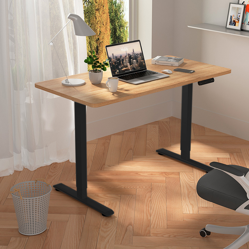 Стол с электроприводом WellDesk Prime 1300x675х18 черный/сосна аланд полярная (9191461+9072455) - 4