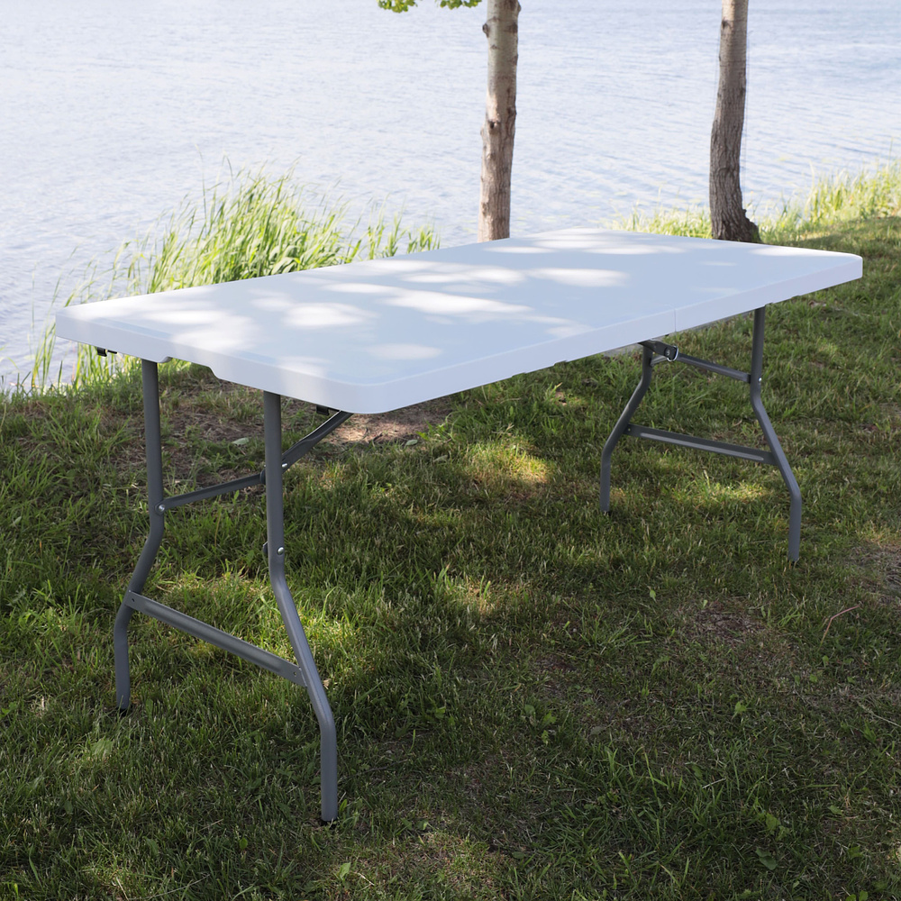 Стол складной 1800х755х730 мм, пластик, белый - 2