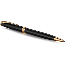 Ручка шариковая автоматическая Parker "Sonnet Lacquer Deep Black GT", 0.7 мм, черный, золотистый, стерж. черный