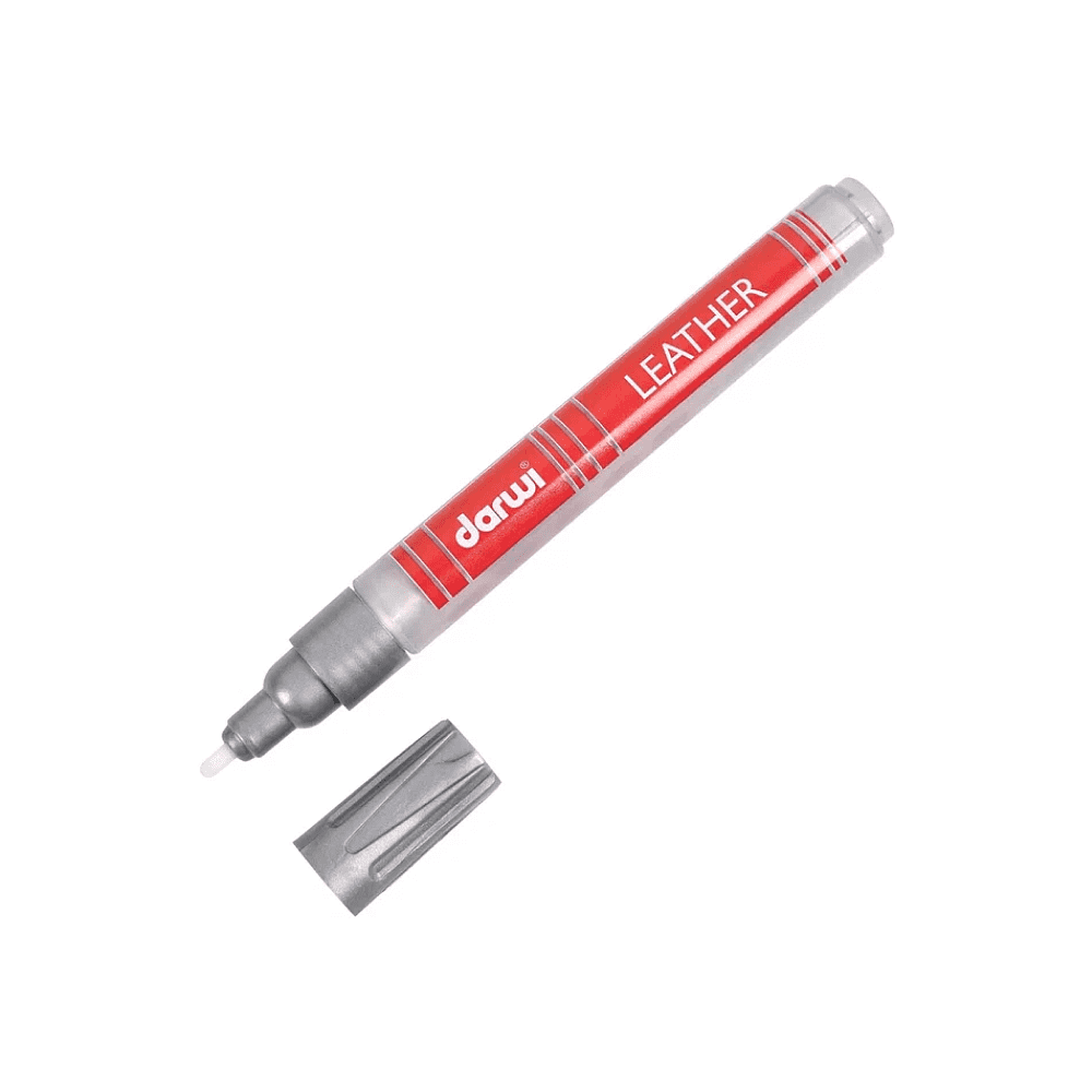 Маркер акриловый для кожи "Darwi", 2 мм, серебро - 2