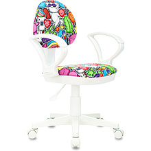 Кресло для детей "Бюрократ KD-3/WH/ARM", пластик белый, мультиколор маскарад