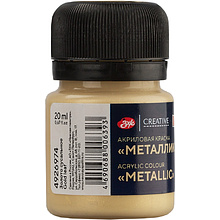 Краска акриловая металлик "Декола", 974 золото сусальное, 20 мл., банка