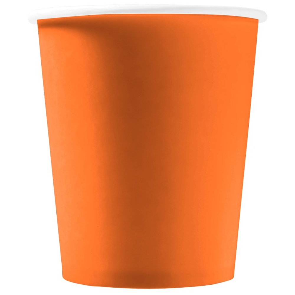 Стакан картонный 250 мл, 1сл., 50шт/упак, оранжевый