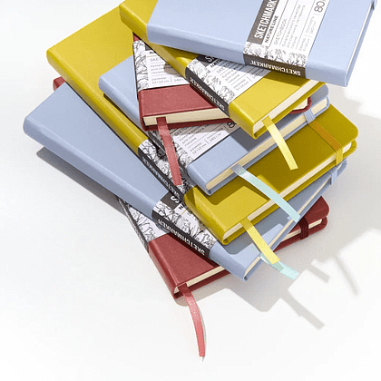 Скетчбук "Sketchmarker", 13х21 см, 140 г/м2, 80 листов, красный винтаж - 8