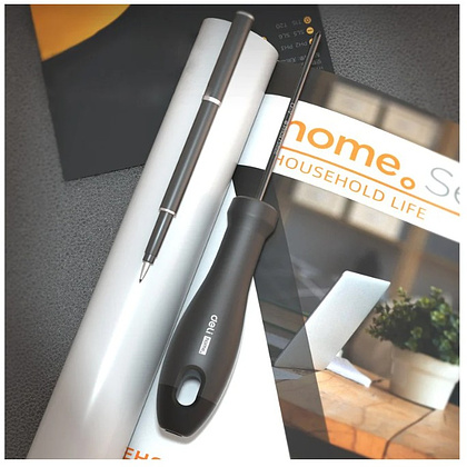 Отвертка Deli HS EHT1105, SL5х100 мм, Soft Touch, черный - 7