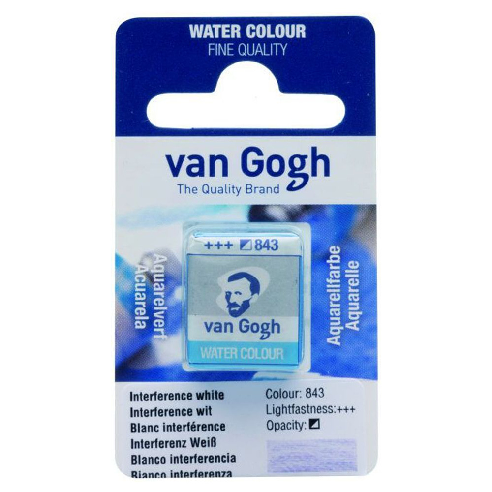 Краски акварельные "Van Gogh", 843 интерферентный белый, кювета