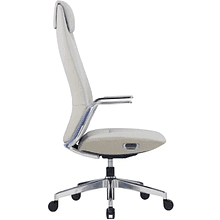 Кресло для руководителя SitZone CH-515A, кожа, алюминий, бежевый, -30%