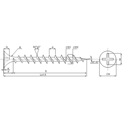 Саморез 4.8х152 мм для монтажа ГКЛ к дереву, фосфат, 200 шт. - 2