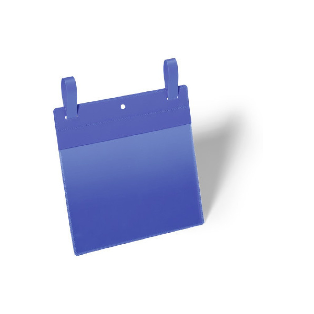 Карман для маркировки "Durable", А5, пристегивающийся ремешок, синий, 50 шт/упак