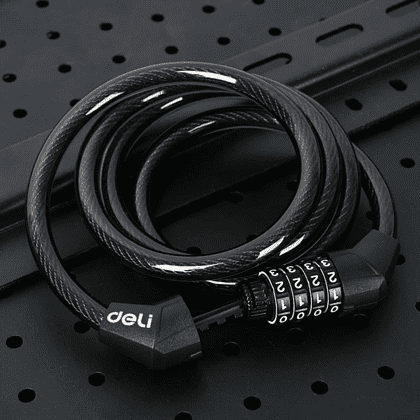 Замок тросовый велосипедный Deli YS EDL508051, 10 x 1200 мм, кодовый - 6