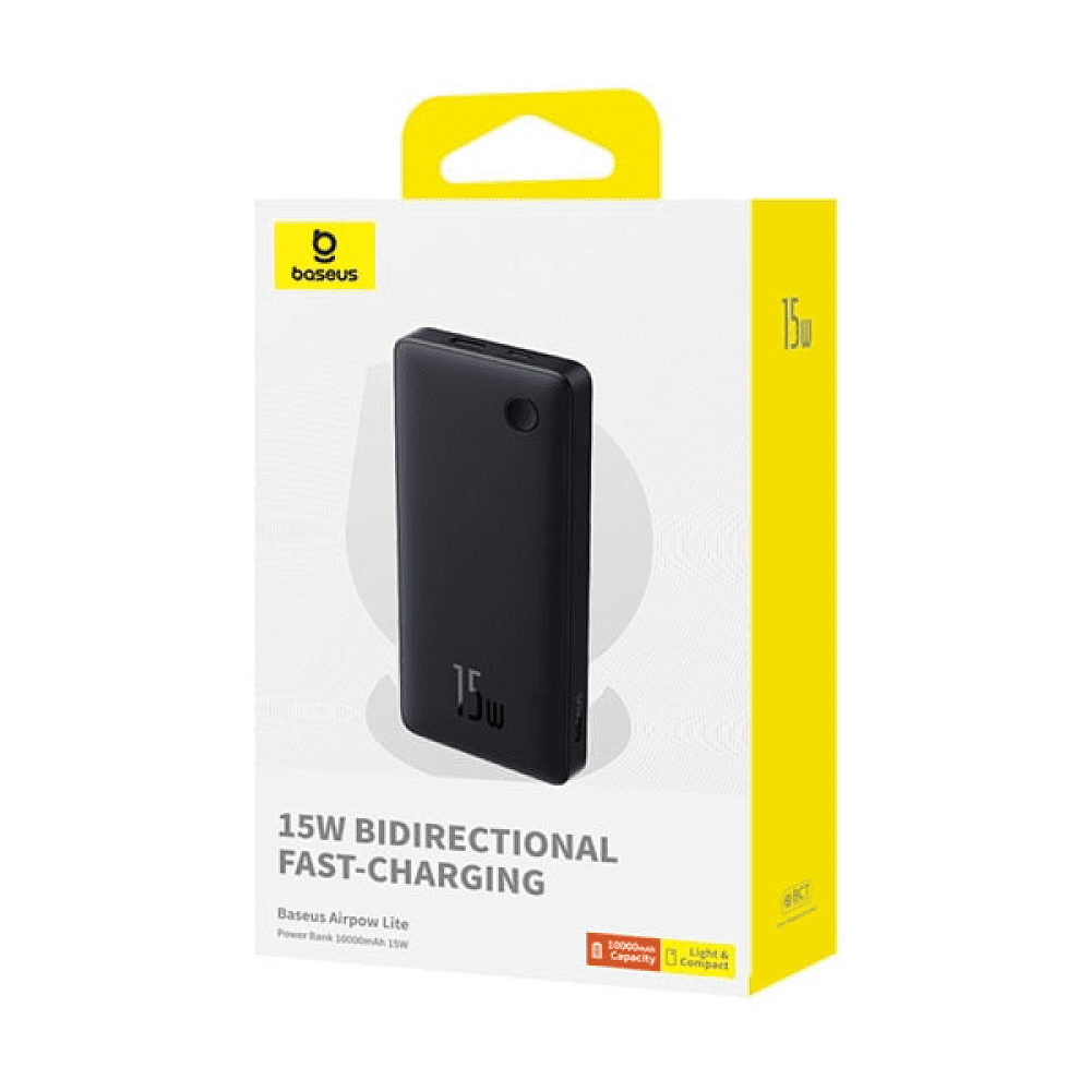 Внешний аккумулятор Baseus PPAP10A Airpow Lite Cosmic Black 10000mAh 15W, черный - 2