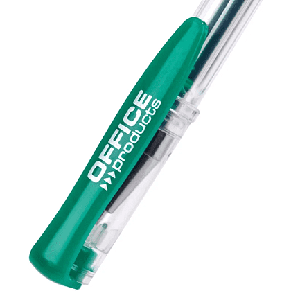 Ручка гелевая "Office Products", 0.5 мм, прозрачный, стерж. зеленый - 4