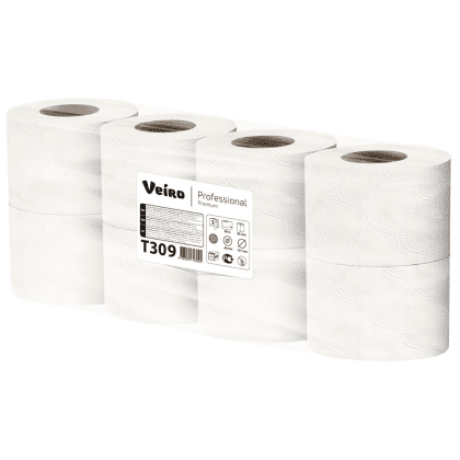 Бумага туалетная Veiro Professional Premium, 3 слоя, 8 рулонов - 6