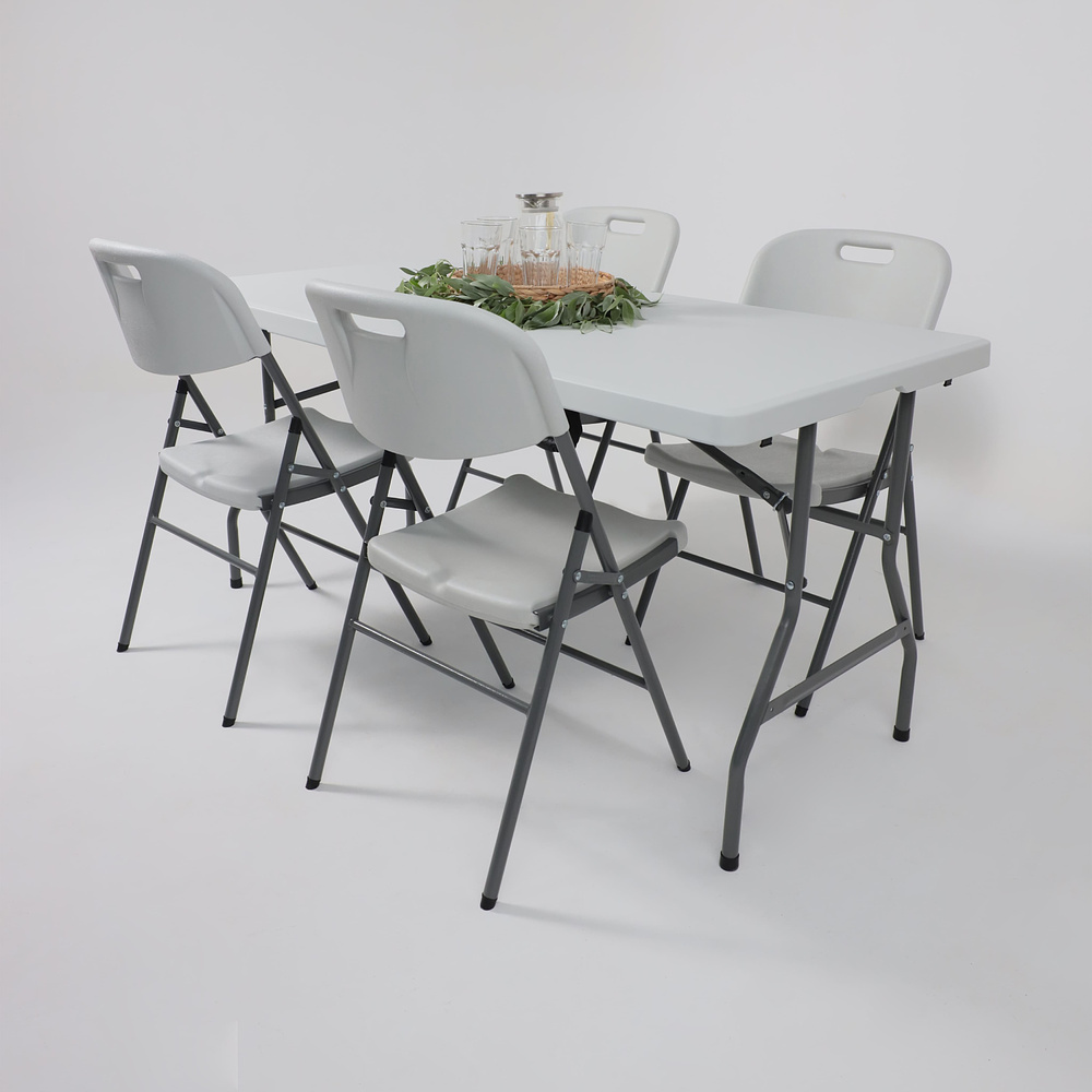 Стол складной 1520х760х740 мм, пластик, белый - 12