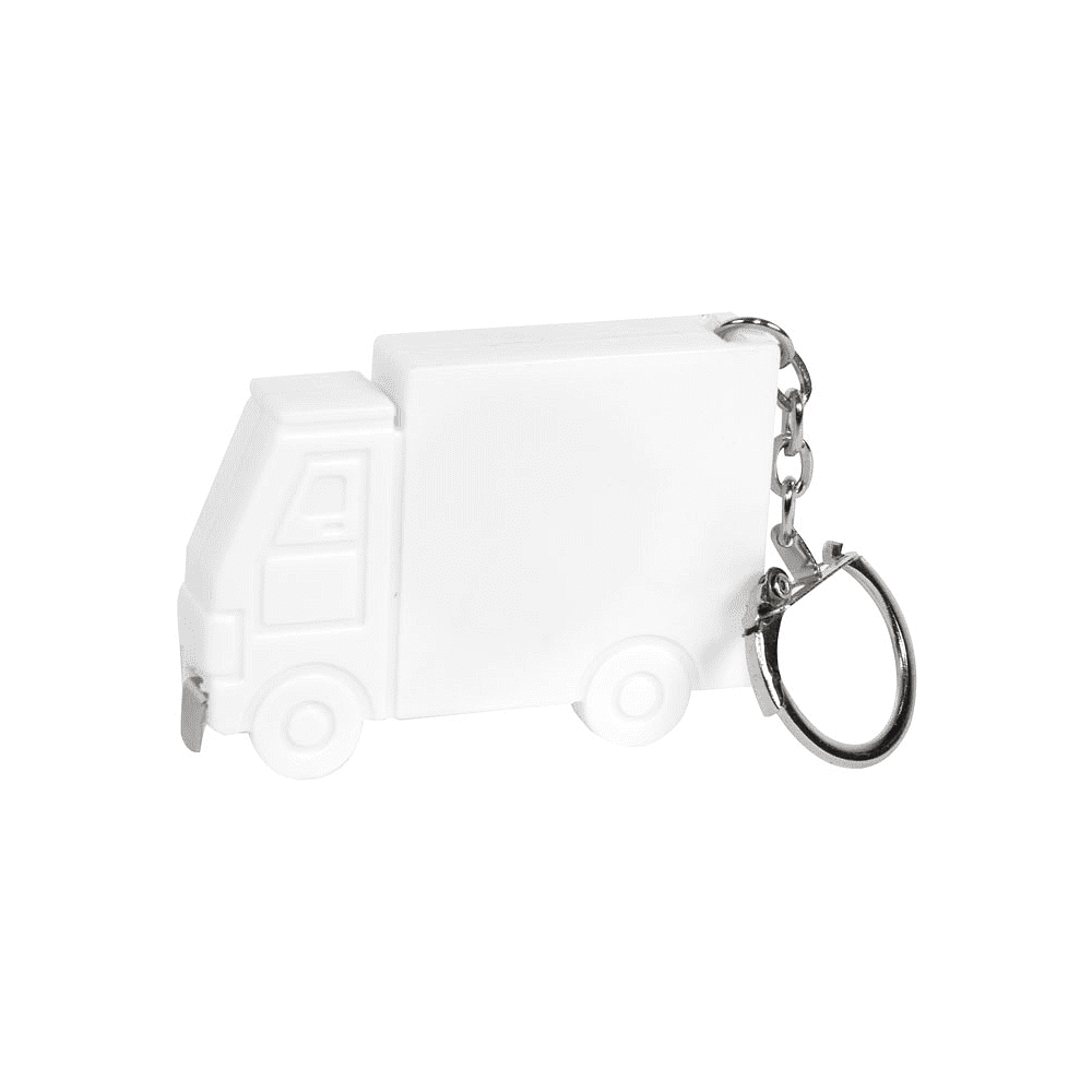 Брелок-рулетка "Грузовик", пластик, металл, 1 м, белый