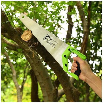 Ножовка Deli GS EDL6840B по дереву, 7 TPI, 400 мм, черный, зеленый - 2