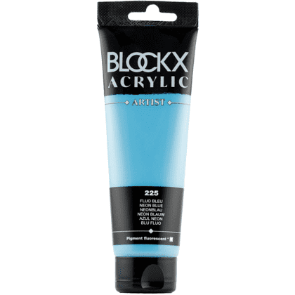 Краски акриловые "Blockx", 225 неоновый голубой, 120 мл