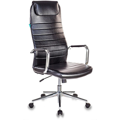 Кресло для руководителя "Бюрократ KB-9/ECO", кожзам, металл, черный