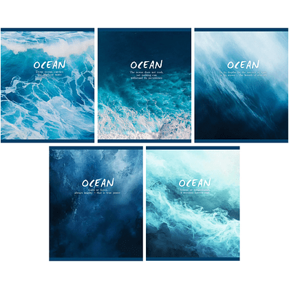 Тетрадь "Ocean", А5, 48 листов, клетка, синий