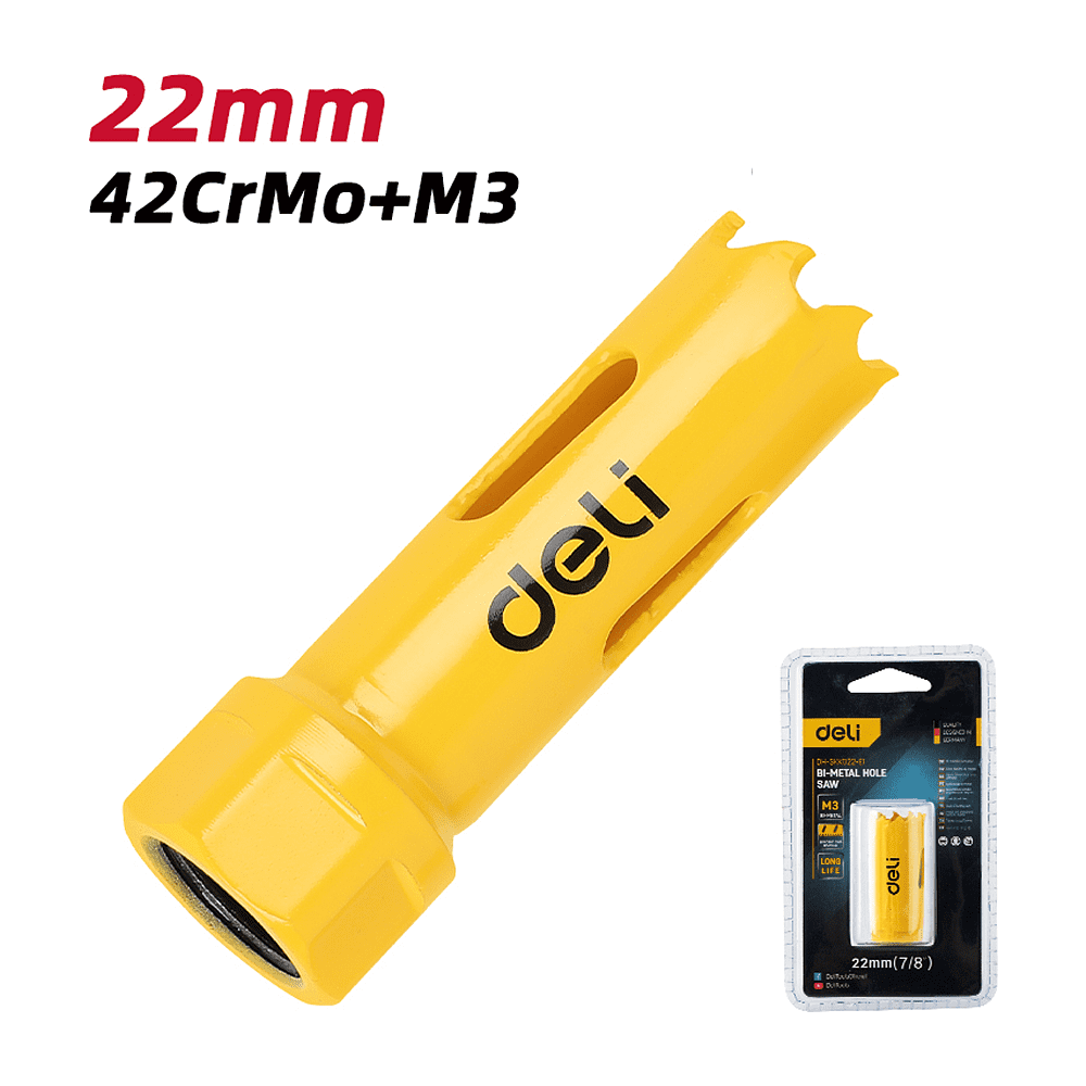 Коронка биметаллическая Deli YS EDH-SKK022-E1, 22 х 38 мм, М14 - 2