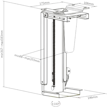 Держатель для системного блока Easy BLACK, чёрный матовый - 5