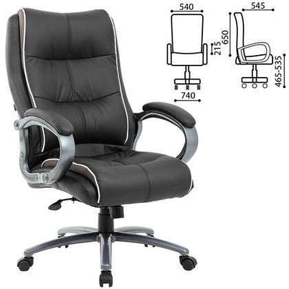 Кресло для руководителя BRABIX "Premium Strong HD-009", экокожа, металл, черный - 2