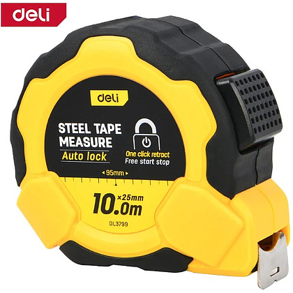 Рулетка Deli YS EDL3799, 10 м х 25 мм, желтый, черный - 4