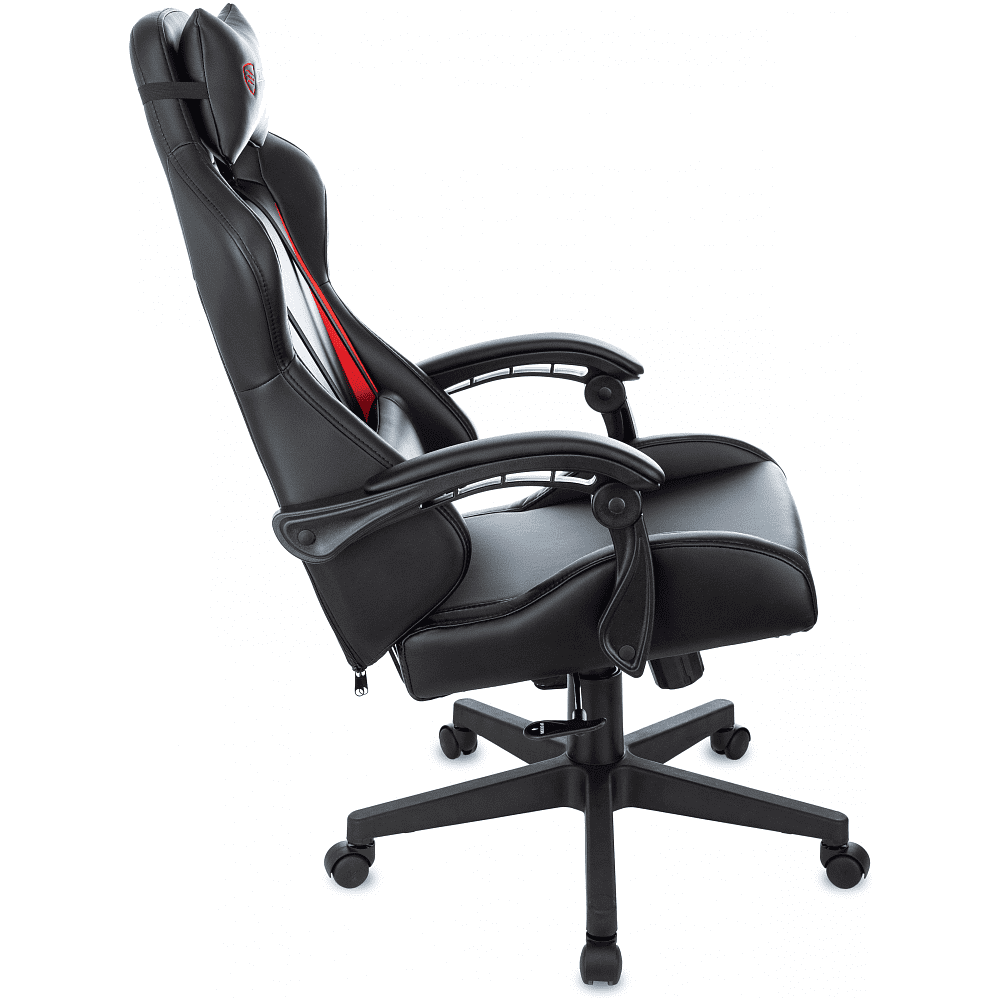Кресло игровое Zombie GAME TETRA, экокожа, пластик, черный, красный - 5