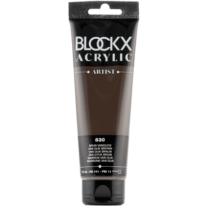 Краски акриловые "Blockx", 830 коричневый Ван-Дейка, 120 мл
