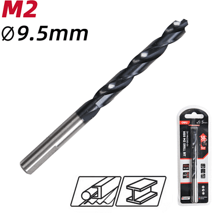 Сверло по металлу Deli RS EDH-MHZ095-E4, 9.5 мм, DIN 338, HSS-TiN - 2