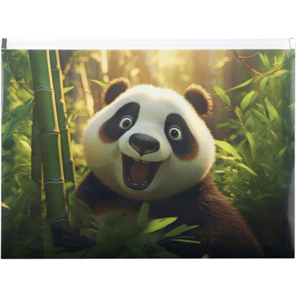 Папка-конверт на молнии "Panda", A4, разноцветный