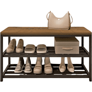 Обувница ALLERD 2 RION, черный муар, 830х320х450, дуб нокс