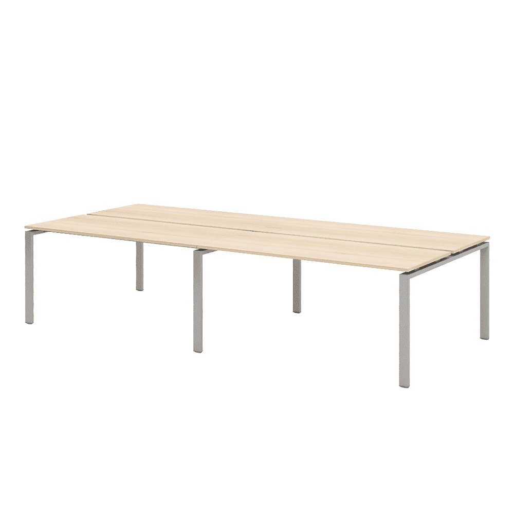 Коллекция Титан Бенч-система линейная на 4 рабочих места ТН316ТР-2х2+ТН316К-22_ПР, 3200х1450х742, с пропусками для кабеля