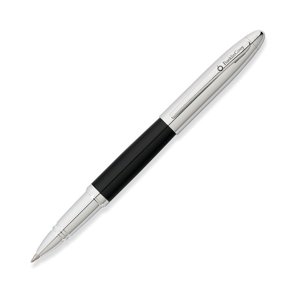Ручка-роллер "Lexington Chrome", 0.7 мм, черный, серебристый, стерж. черный