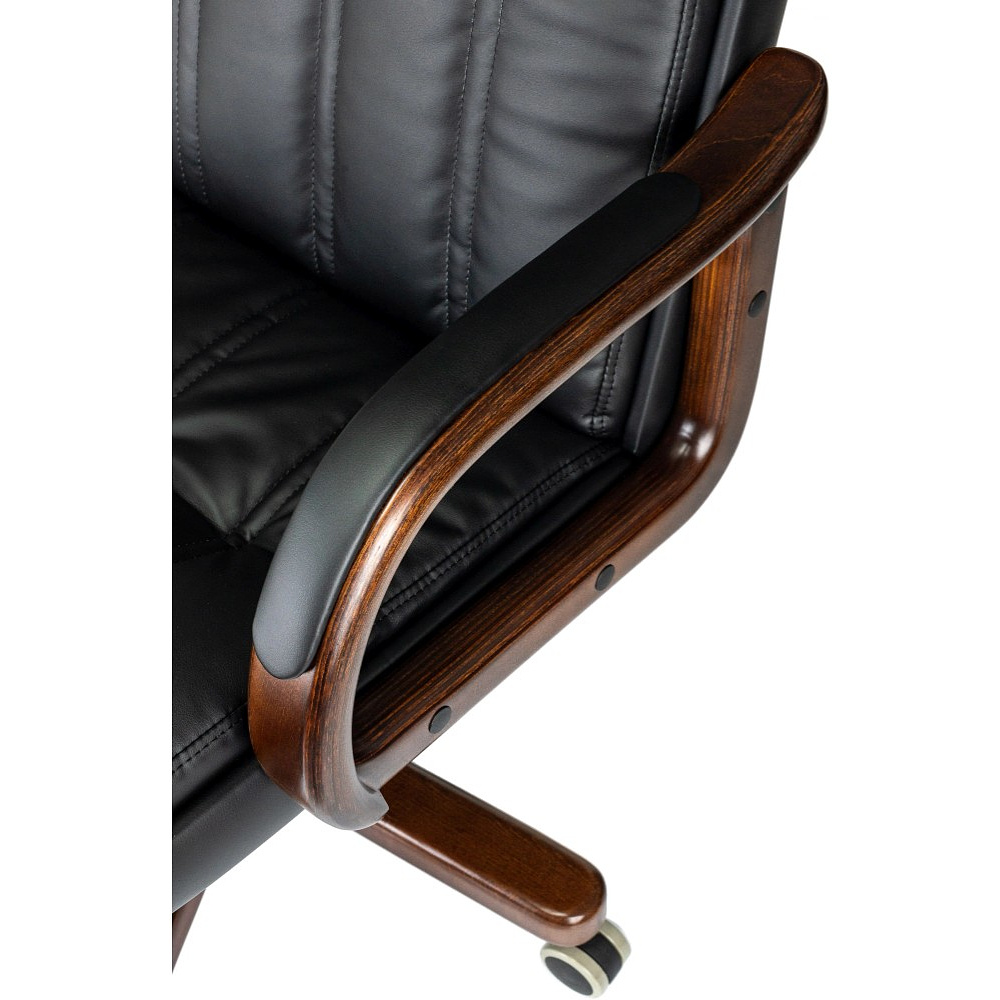 Кресло для руководителя Бюрократ T-9932WALNUT, экокожа, черный, металл, дерево - 6