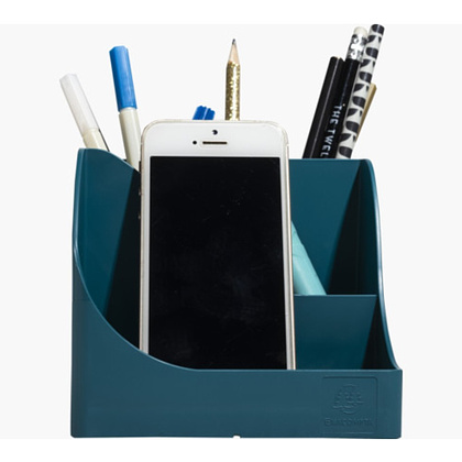 Подставка для ручек "Neo Deco", пластик, 5 делений, синий - 2