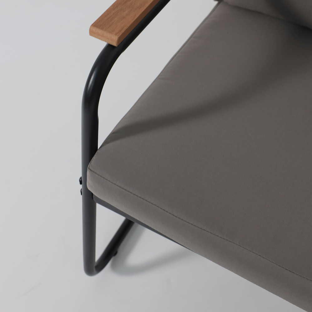 Комплект мебели садовой AksHome GARDENIA (кресло  2 шт, диван 1 шт, стол 1 шт), черный - 26