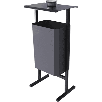 Урна уличная для мусора СТАНДАРТ с пепельницей, 35 л, металл, серый