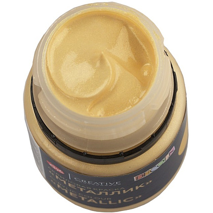 Краска акриловая металлик "Декола", 974 золото сусальное, 20 мл., банка - 6