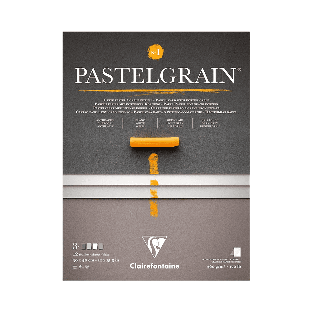 Блок бумаги для пастели "PastelGrain" 4 оттенка, 30х40см, 360 г, 12 листов, №1