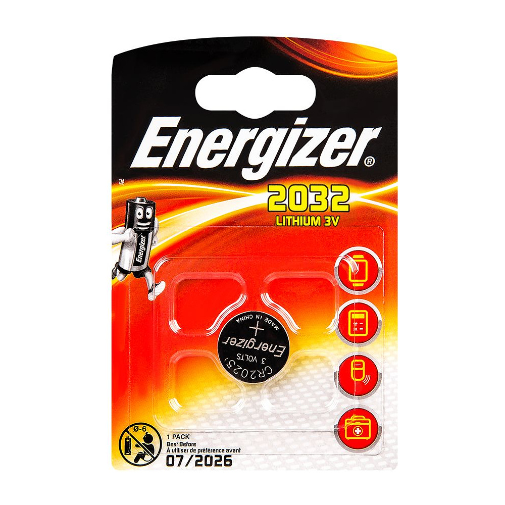 Батарейка литиевая дисковая Energizer "CR2032", 1 шт.