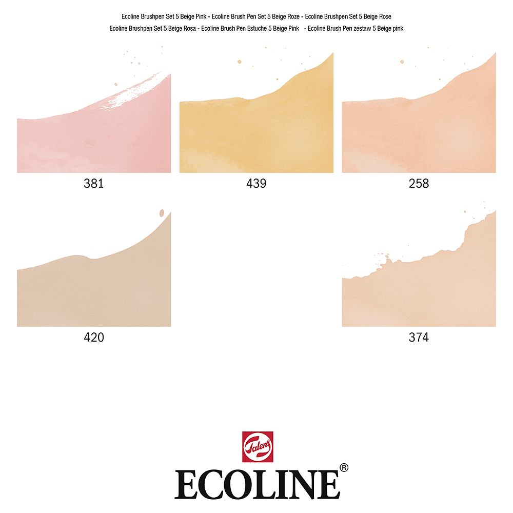 Набор акварельных маркеров "Ecoline", 5 шт., розовые - 2