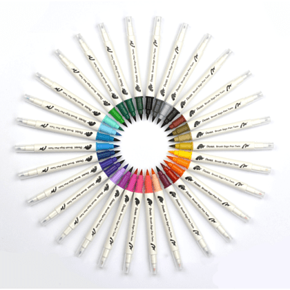 Маркер-кисть "Brush Sign pen twin", 12 шт - 10