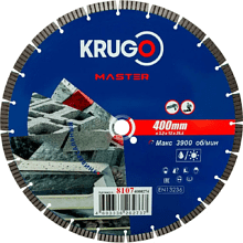 Круг алмазный по бетону Krugo Master, 400х25.4 мм
