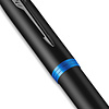 Ручка-роллер Parker "IM Vibrant Rings T315 Marine Blue PVD", 0,5 мм, черный, синий, стерж. черный - 6