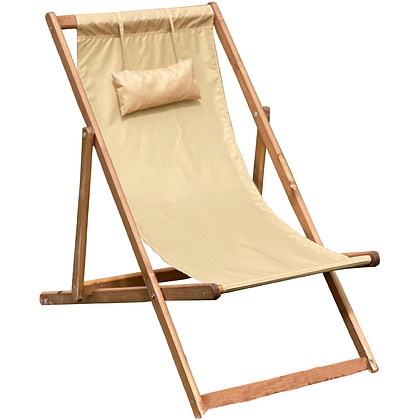 Кресло-шезлонг DYATEL, ткань, бежевый, массив сосны 