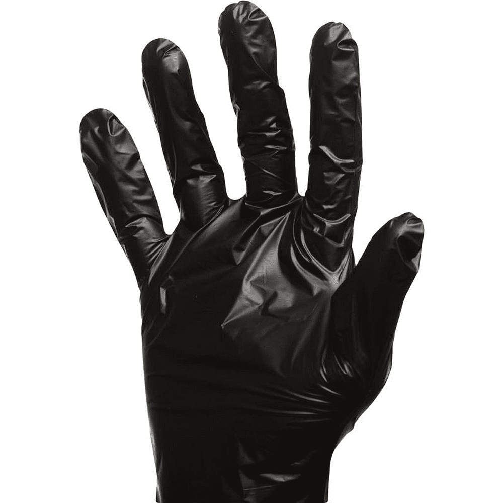 Перчатки ТПЭ одноразовые "Aviora", р-р L, 100 шт/упак, черный - 3