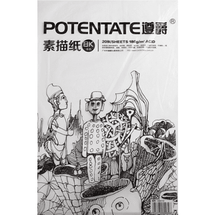 Бумага для рисования "Potentate", 180 г/м2, 39х54 см, натуральный белый
