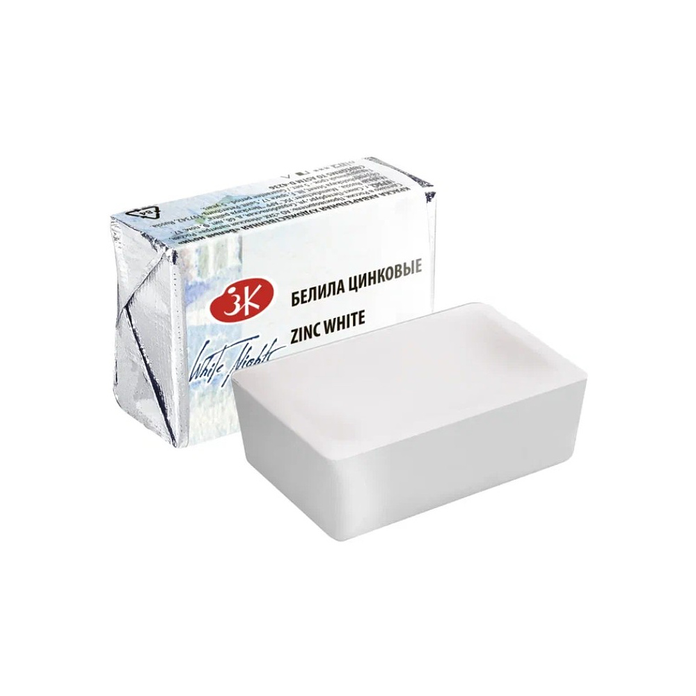 Краски акварельные Белые ночи, 100 белила цинковые, кювета